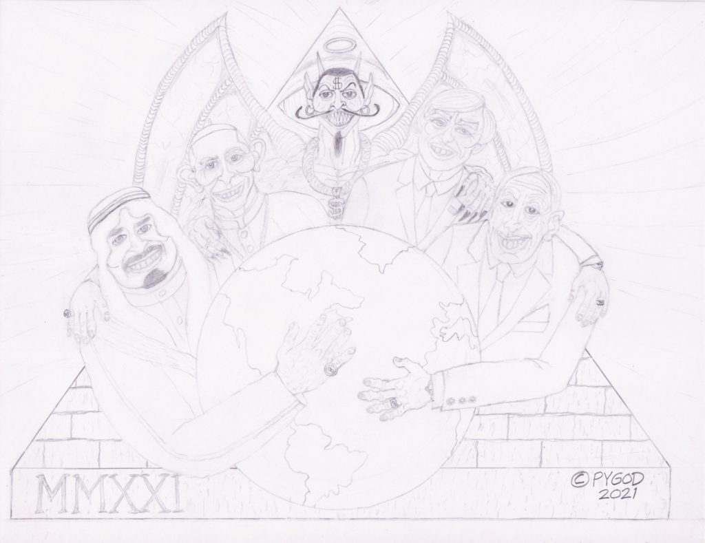 They Hold The Whole World (Illuminati) June 3, 2021 Moments before coloring. SatansSchlongs.com